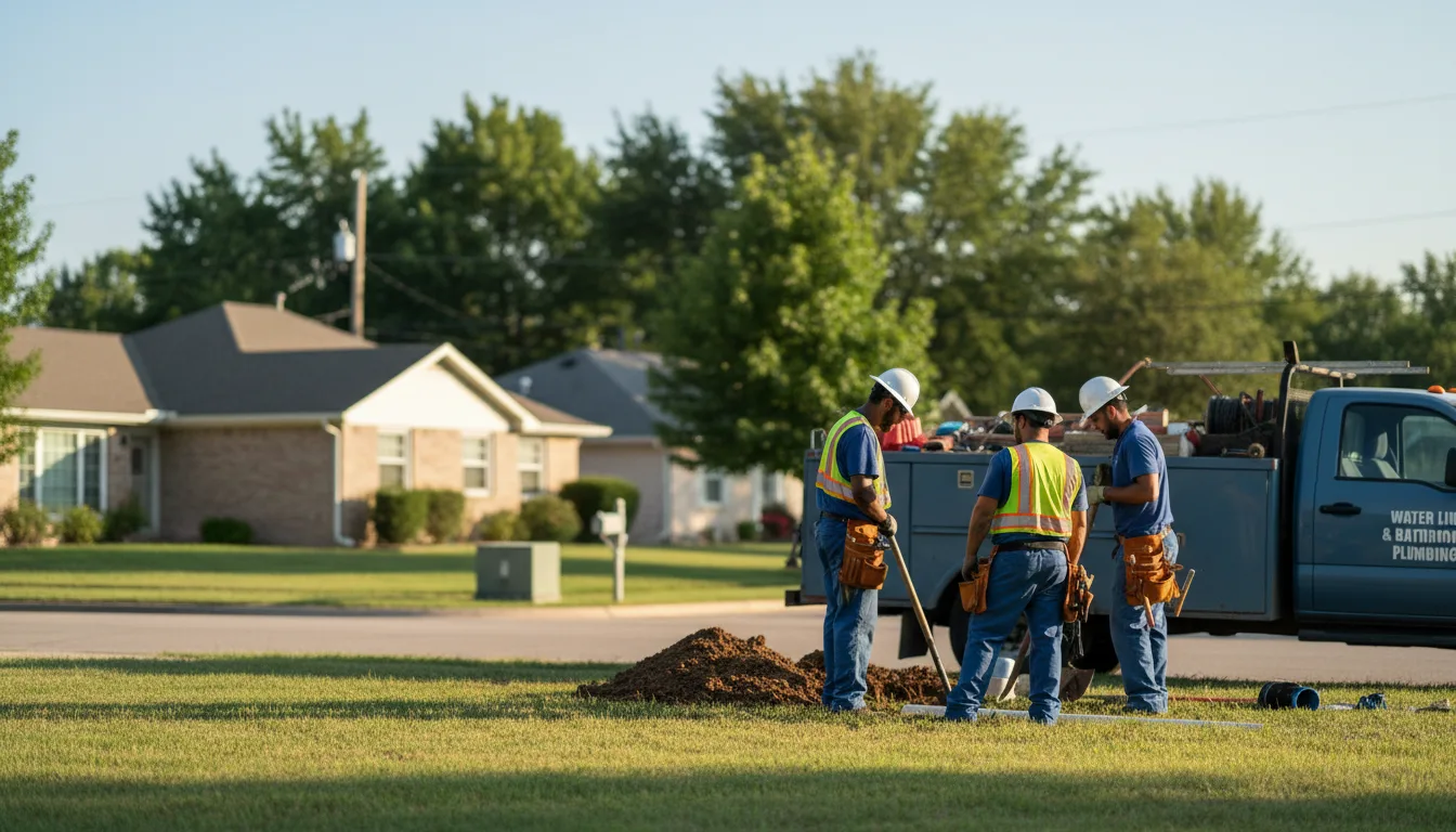Residential water line and bathroom plumbing service in Leonville, LA